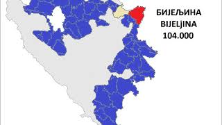 Republika Srpska  NEVEROVATNO  gradovi i opštine po broju stanovnika [upl. by Ecirtahs]