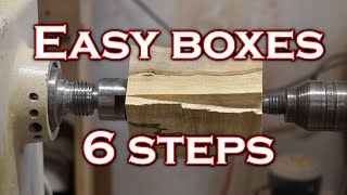 Woodturning that sells simple grain matched box in 6 easy steps beginners wood turning [upl. by Stelu]