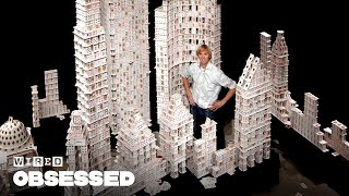 How This Guy Stacks Playing Cards Impossibly High  Obsessed  WIRED [upl. by Lyndon]