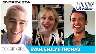 GOSSIP GIRL ENTREVISTA CON EMILY ALYN LIND THOMAS DOHERTY Y EVAN MOCK [upl. by Nwhas]