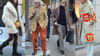 WINTER FASHIONABLE OUTFITS  FEBRUARY 2024 MILAN STREET STYLE [upl. by Adnicaj]