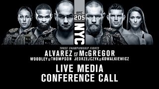 UFC 205 McGregor and Alvarez Talk [upl. by Annaeerb]