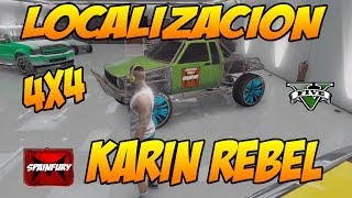 GTA V ONLINE Localizacion de todoterreno 4x4 KARIN REBEL Camioneta tuning  Coches secretos amp Raros [upl. by Atalya]