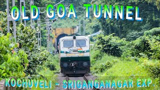 OLD GOA TUNNEL  KOCHUVELI SRIGANGANAGAR EXP led by ERS EMD  Indian Railways [upl. by Eladal]