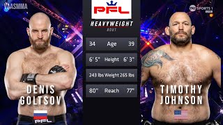 DENIS GOLTSOV VS TIMOTHY JOHNSON FULL FIGHT PFL [upl. by Shippee]