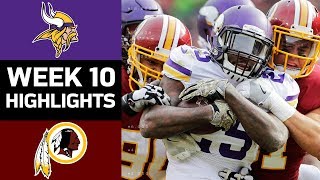 Vikings vs Redskins  NFL Week 10 Game Highlights [upl. by Ajoop]