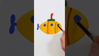 Yellow Submarine Acrylic Painting for Kids shorts painting art viral [upl. by Ademla]