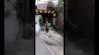 He Deserves A Good Tip…😅😂 UBEREATS EBike FloodedRoads Delivery FloodsUK Funny fyp fy [upl. by Southard]