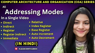 Lec8 Addressing Modes  Types of Addressing Modes  COA Lecture Series learncswitharshi [upl. by Gregory]