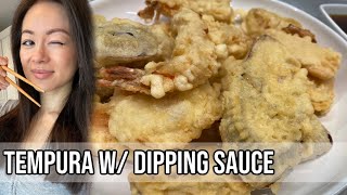 🍤 Tempura Recipe w Dipping Sauce amp SAKE  天婦羅 Japanese Batter for Shrimp amp Vegetable Tempura [upl. by Yehudit]