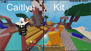 Using the Caitlyn kit in winstreak 1v1 Roblox Bedwars [upl. by Hamann]