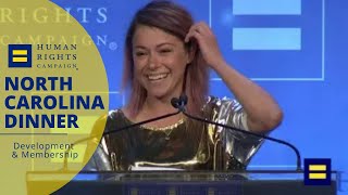 Tatiana Maslany Receives Ally for Equality Award at 2018 HRC North Carolina Gala [upl. by Hoban80]