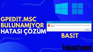 gpeditmsc WİNDOWS TARAFINDAN BULUNAMIYOR  BASİT ÇÖZÜM [upl. by Modestine]