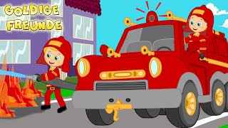 👩🏻‍🚒🚒 Das Feuerwehrauto 🚒👩🏻‍🚒 NEU  Kinderlieder Zum Mitsingen  Goldige Freunde [upl. by Swift133]