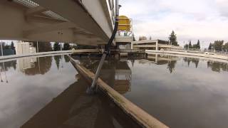 Entech Design Sludge Blanket Sensor in a clarifier with a surface skimmer [upl. by Eisus]