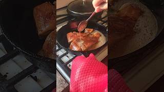 Basting Salmon food cooking satisfying asmr fish [upl. by Wolfie265]