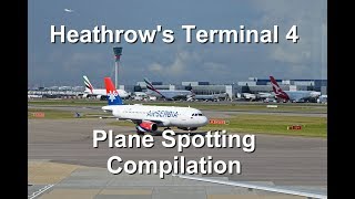 London Heathrows Terminal 4 Viewing Deck  Plane Spotting Compilation [upl. by Atteuqal]