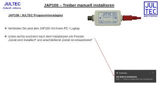 Jultec JAP100 Programmer Installation Treiber manuell installieren [upl. by Alemaj847]