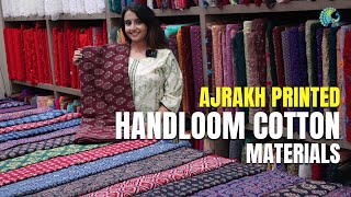 Ajrakh Printed Handloom Cotton Dress Materials  Mahalekshmi Silks [upl. by Ehtyaf]