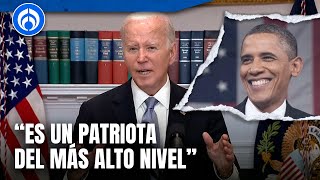 Barack Obama reacciona al retiro de Joe Biden a la candidatura demócrata [upl. by Laurice804]