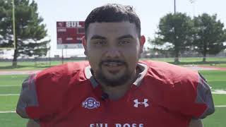 Random Questions Part 1 Offensive lineman Max Alvarado [upl. by Aisel614]