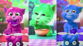 Talking Ginger cat 2 🐈  Talking Cat music so funny 😆  Talking cat eat 🥦🍒🍟🥨🥐  Ginger cat [upl. by Adnorrahs]