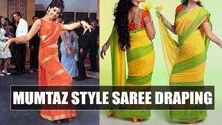 How to drape Mumtaz style saree  Say swag [upl. by Gisser]