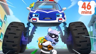 Super Police Truck is Catching a Thief  Vehicles for Children  Car Cartoon  Kids Songs  BabyBus [upl. by Domela]