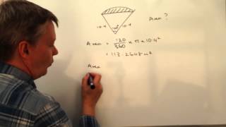 How to calculate sector  triangle of a circle  120 degrees x 104cm [upl. by Lederer167]