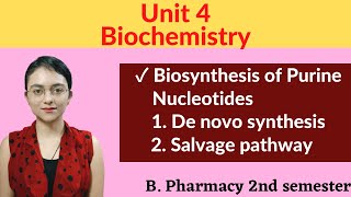 De novo synthesis amp Salvage pathway  Biosynthesis of Purine nucleotides  Biochemistry Unit 4 sem 2 [upl. by Adroj]