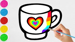 ☕ How To Draw A Cup  Cup Drawing Easy  Step By Step [upl. by Ecirtam]