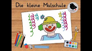 Malen und Zeichnen Schritt für Schritt einen Clown malen [upl. by Abramson888]