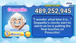 Disney Emoji Blitz GEPPETTO L5  Pinocchio  Exclusive Gold  v65 [upl. by Humfried908]