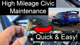 Honda Civic Spark Plugs Replacement 10th Gen 15L Turbo DIY Maintenance 20162021 [upl. by Kass]