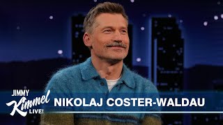 Nikolaj CosterWaldau on New Mustache Traveling the World for New Show amp the Super Bowl [upl. by Latnahs]