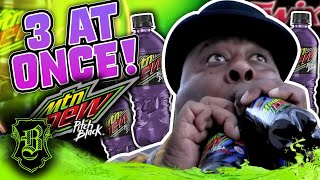 Whats The Best Way To Chug Mtn Dew Pitch Black 3 AT ONCE [upl. by Ellerey860]