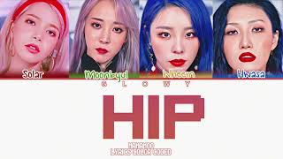 HIP MAMAMOO lyrics color coded [upl. by Ahsirahc]