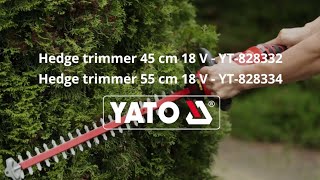 YT828332 YT828334 18V Cordless Hedge Trimmer 45 Cm 55 CMBody Only [upl. by Pollock]