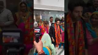 Kartik Aaryan amp Kriti Sanons FUN Bhangra during Lohri celebrations in Jalandhar 😍💃🕺🏻 shorts [upl. by Hillard]