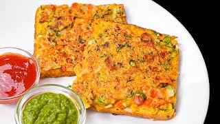 Spicy Veg Toast  ५ मिनट में ब्रेड का मज़ेदार नाश्ता  Besan Toast Recipe Breakfast KabitasKitchen [upl. by Adnuhsal378]