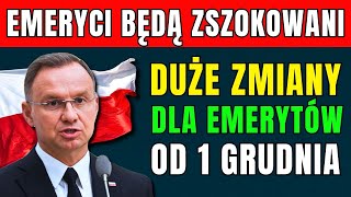 🚨PILNE EMERYTURY W GRUDNIU 2024 ZUS OGŁASZA DUŻE ZMIANY DLA EMERYTÓW DATY I KWOTY PŁATNOŚCI [upl. by Anyah]