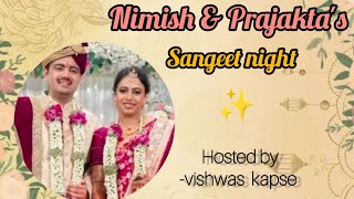 Nimish and Prajaktas Sangeet Night  Hosted by me  vishwas kapse  Dancehosting etc [upl. by Yeldar529]