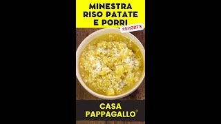 Minestra di riso patate e porri shorts [upl. by Ahseekal]