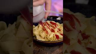 Making pancakes into fake pasta 🍝 [upl. by Metts]