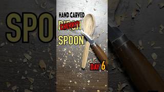 Beginner Carving  Cherry Spoon  Day 6 woodcarving woodworking carving beginners cherry hobby [upl. by Anawd]