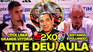 TITE DEU AULA na COLETIVA  ZINHO RASGOU ELOGIOS ao FLAMENGO  FLAMENGO 2X0 FLUMINENSE  E [upl. by Haman485]