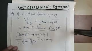 Exact Differential Equation  Definition  Example [upl. by Niram]