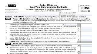 IRS Form 8853 walkthrough Archer MSAs and LongTerm Care Insurance Contracts [upl. by Ger39]