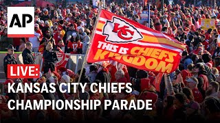 Kansas City Chiefs parade 2024 Full speeches from Patrick Mahomes Travis Kelce [upl. by Jary]