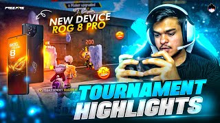 First Highlights On My New Rog 8 Pro 🔥  Tournament Highlights TSG Legend  FreeFire Max 🔥 [upl. by Orian]